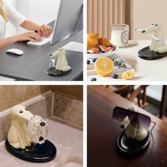 Rideco Modern Decor Resin Dog Sculpture Magnetic Holder & Tray - Picture 13 of 14